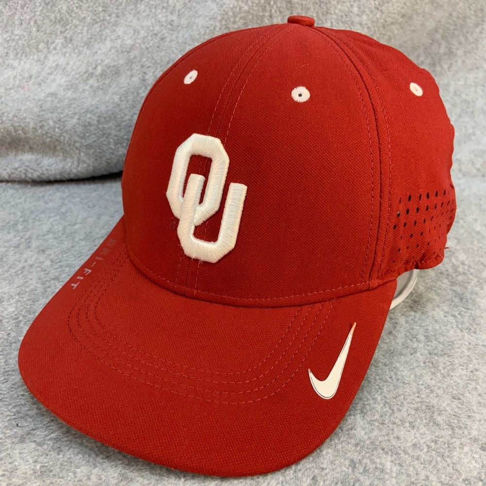Oklahoma OU Logo Mens Red Nike Hat Dri-FIT Sooners Performance Cap